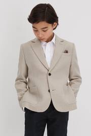 Reiss Stone Attire Teen Textured Wool Blend Single Breasted Blazer - Image 2 of 4