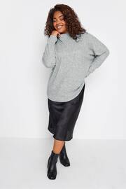 YOURS LUXURY Curve Grey Ribbed Jumper - Image 3 of 4