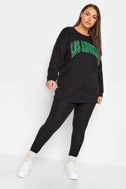 Yours Curve Black Embroidered Slogan Sweatshirt - Image 3 of 4
