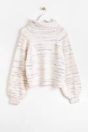 Oliver Bonas Nepped Roll Neck Knitted Cream Jumper - Image 5 of 8