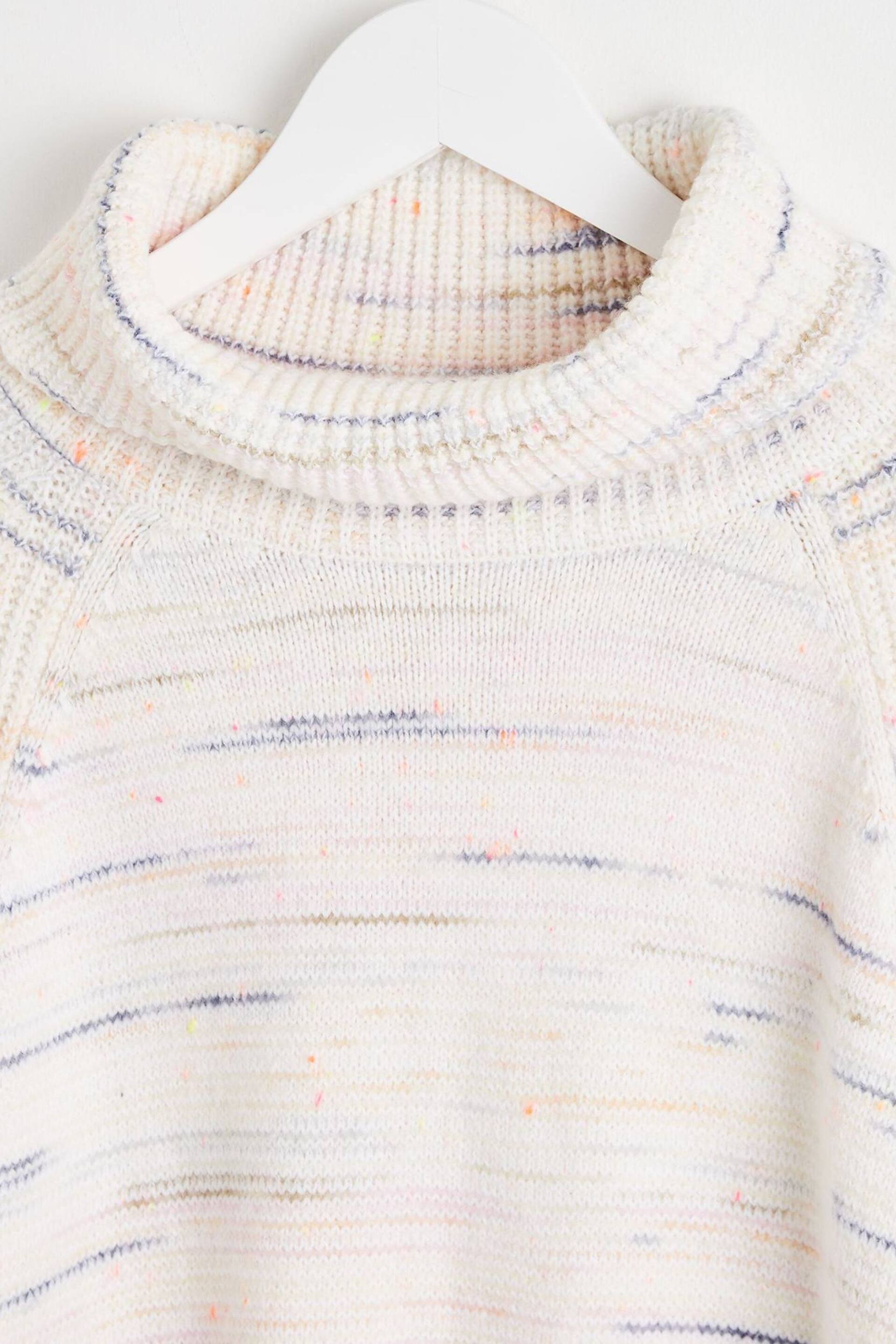 Oliver Bonas Nepped Roll Neck Knitted Cream Jumper - Image 7 of 8