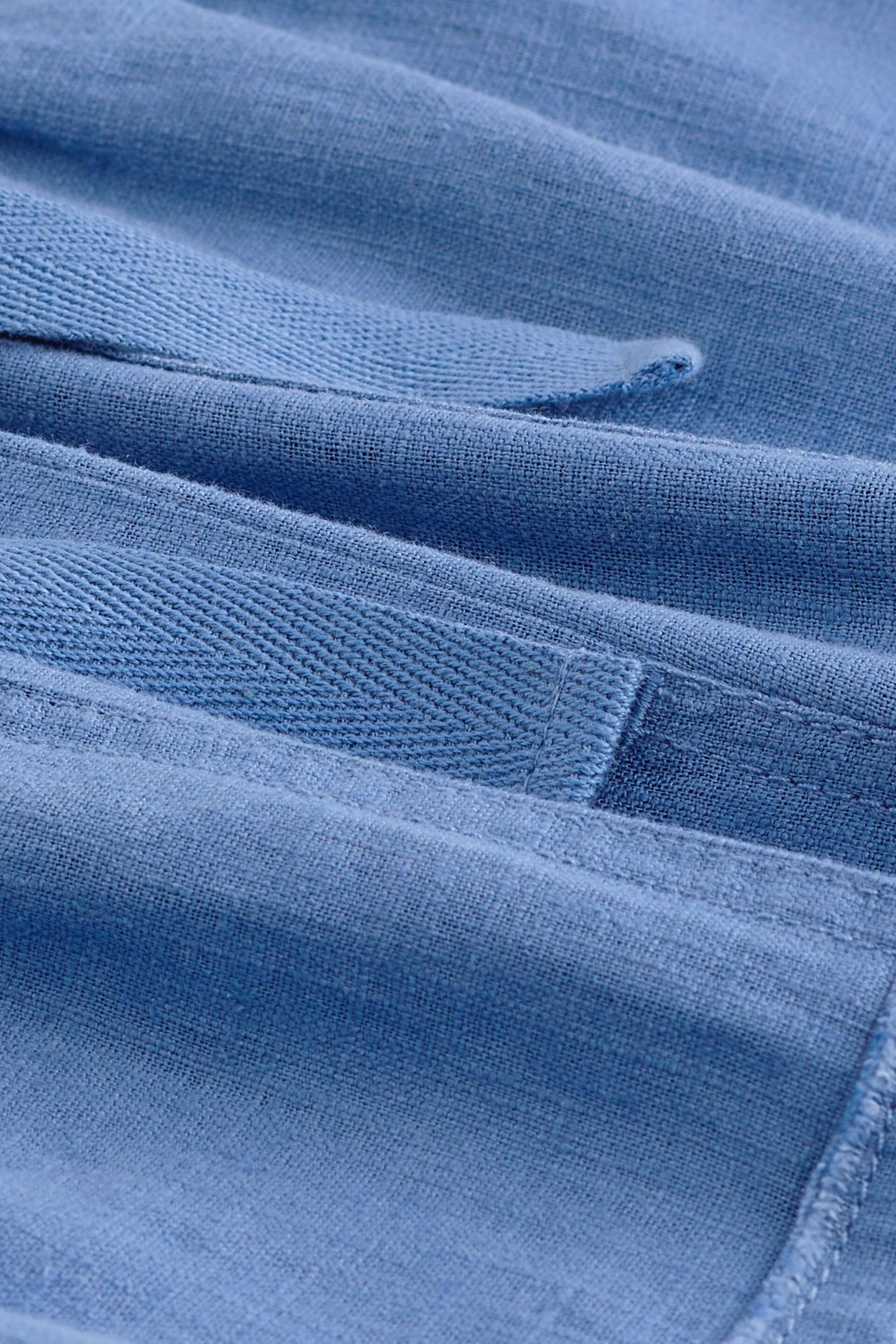 Blue Linen Blend Parachute Trousers - Image 7 of 7
