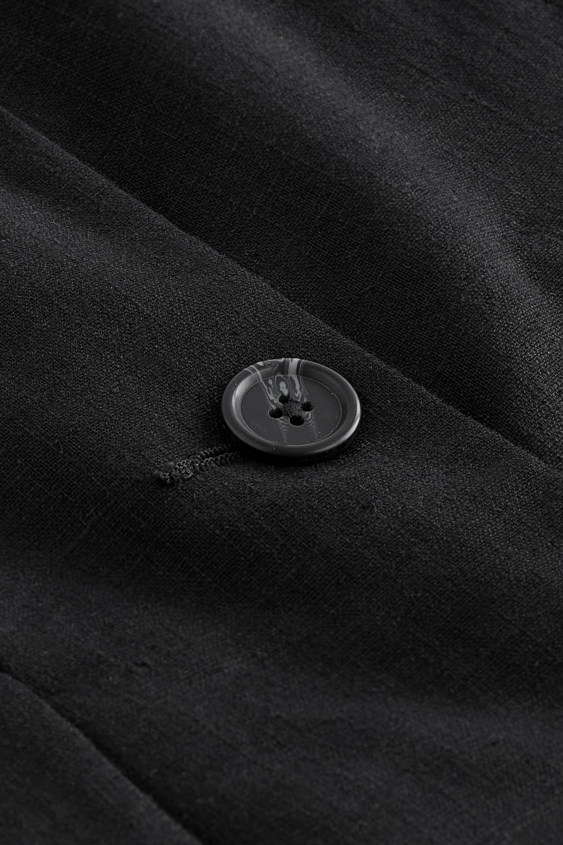 Black Linen Blend Long Line Waistcoat - Image 7 of 7