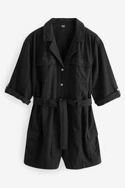 Black Utility Playsuit with Linen - Image 5 of 6