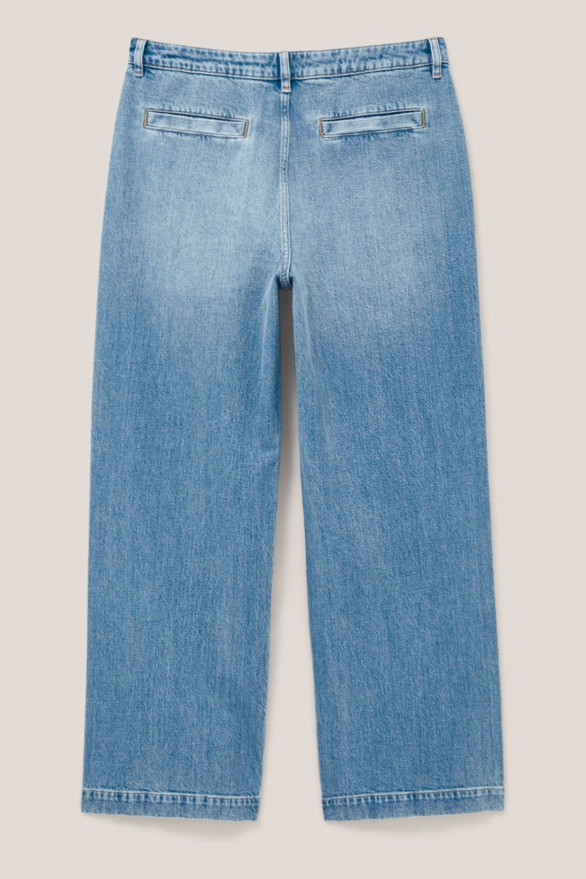 White Stuff Blue/White Wide Leg Sadie Jeans - Image 6 of 8