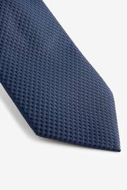 Navy Blue Waffle Textured Tie - Image 2 of 3