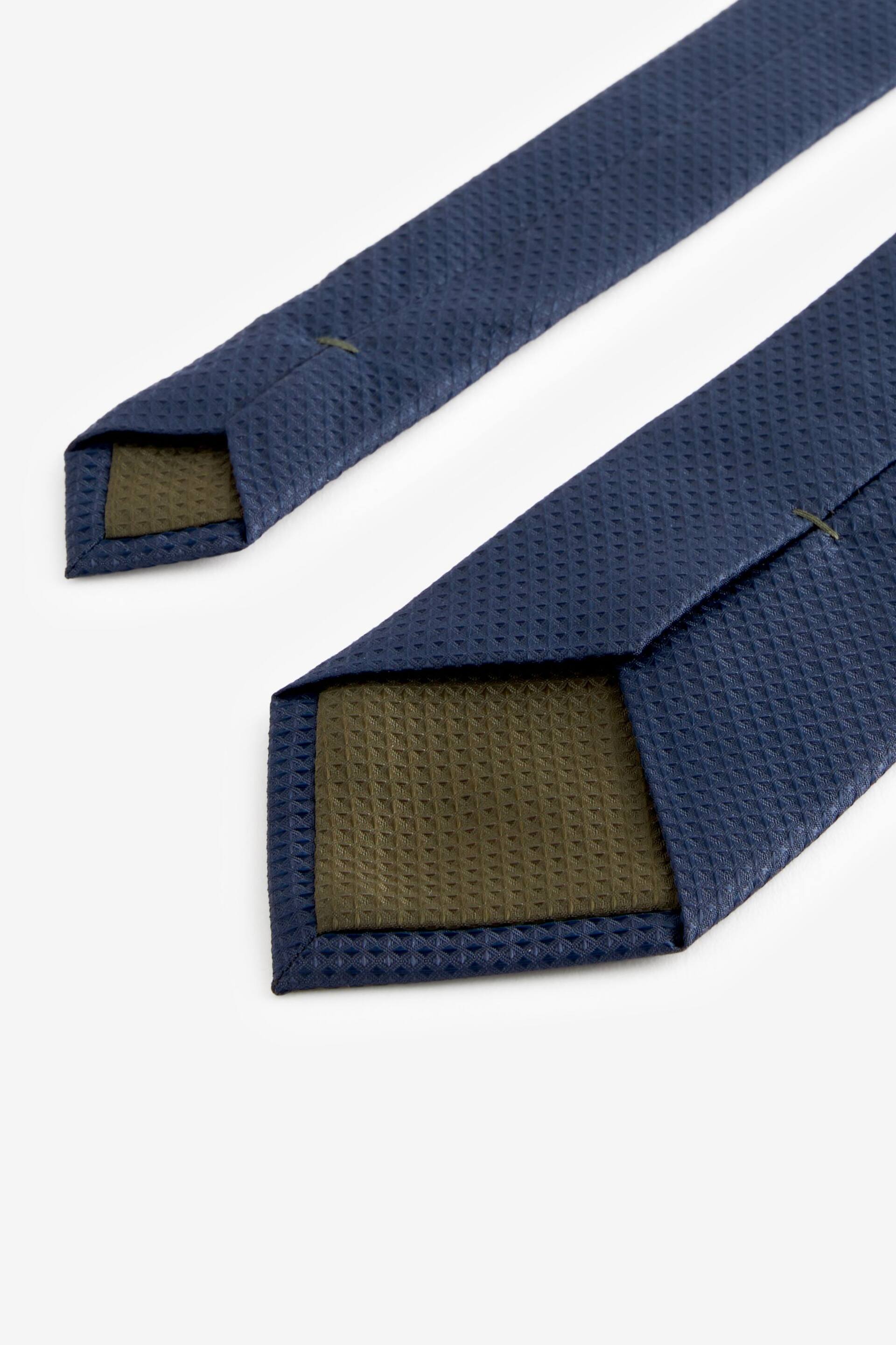 Navy Blue Waffle Textured Tie - Image 3 of 3