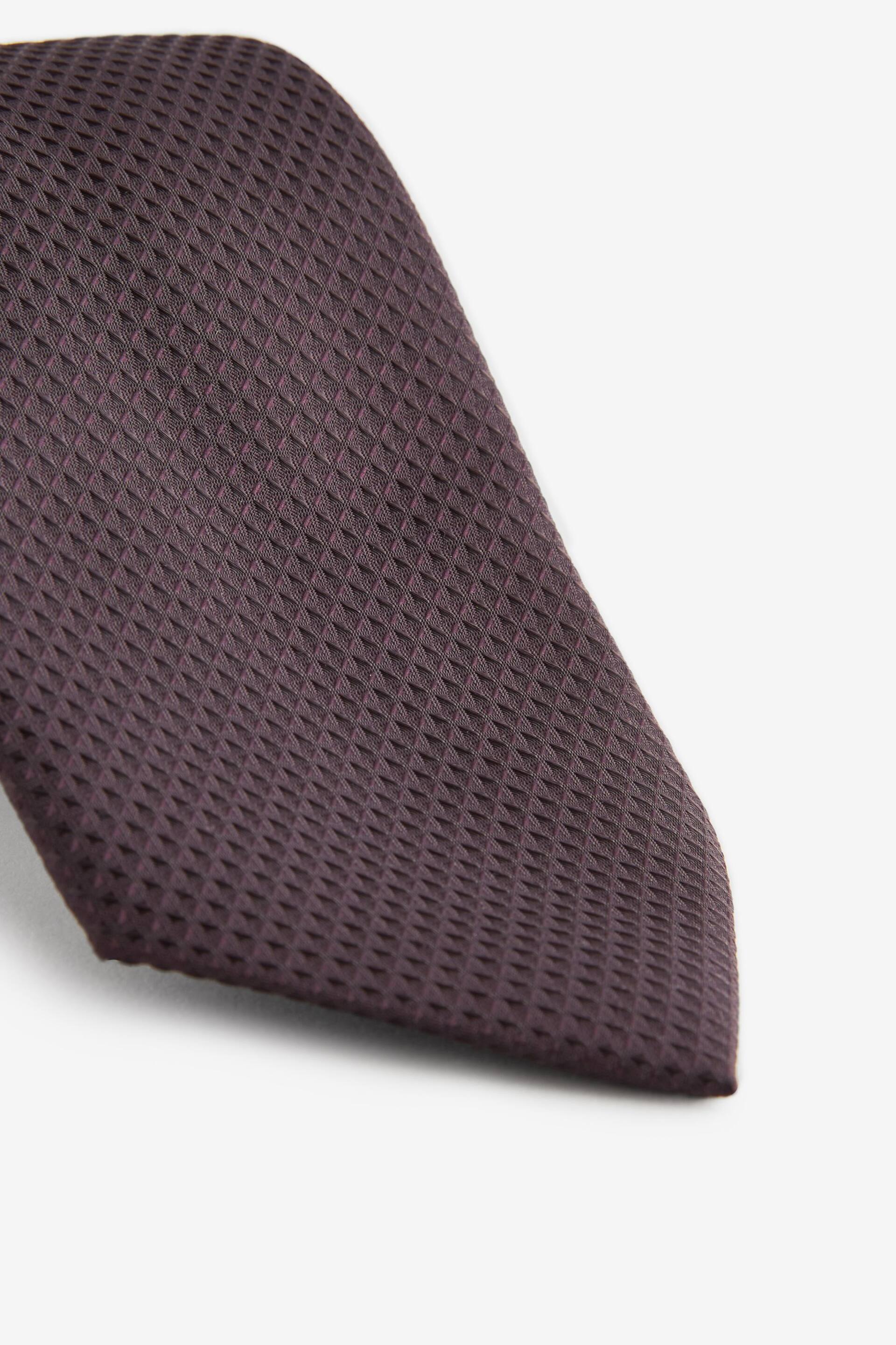 Chocolate Brown Waffle Textured Tie - Image 2 of 3