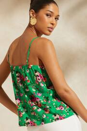 V&A | Love & Roses Green Petite Lace Trim Camisole - Image 3 of 4
