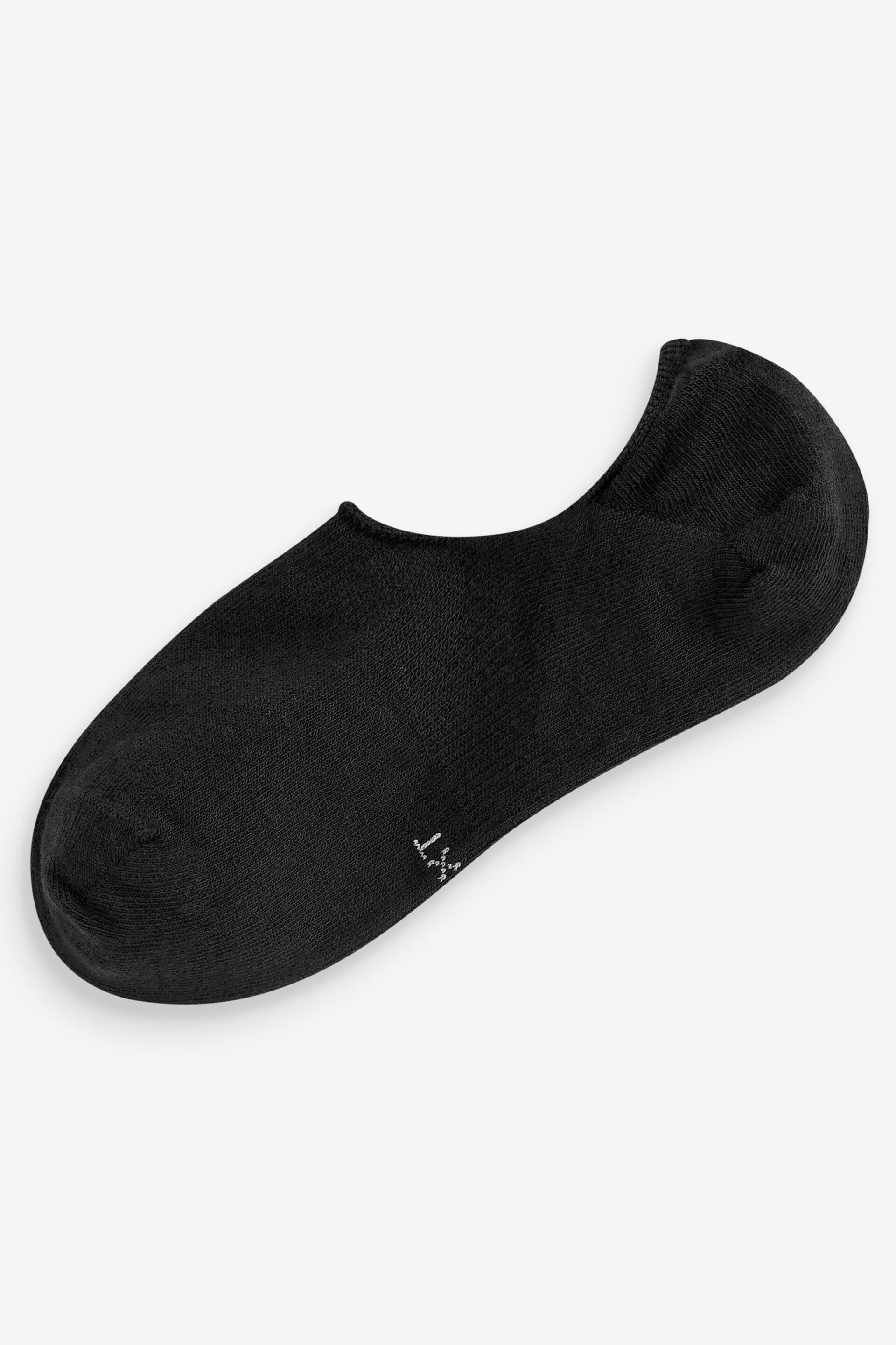 Black 10 Pack Invisible Trainers Socks - Image 2 of 4
