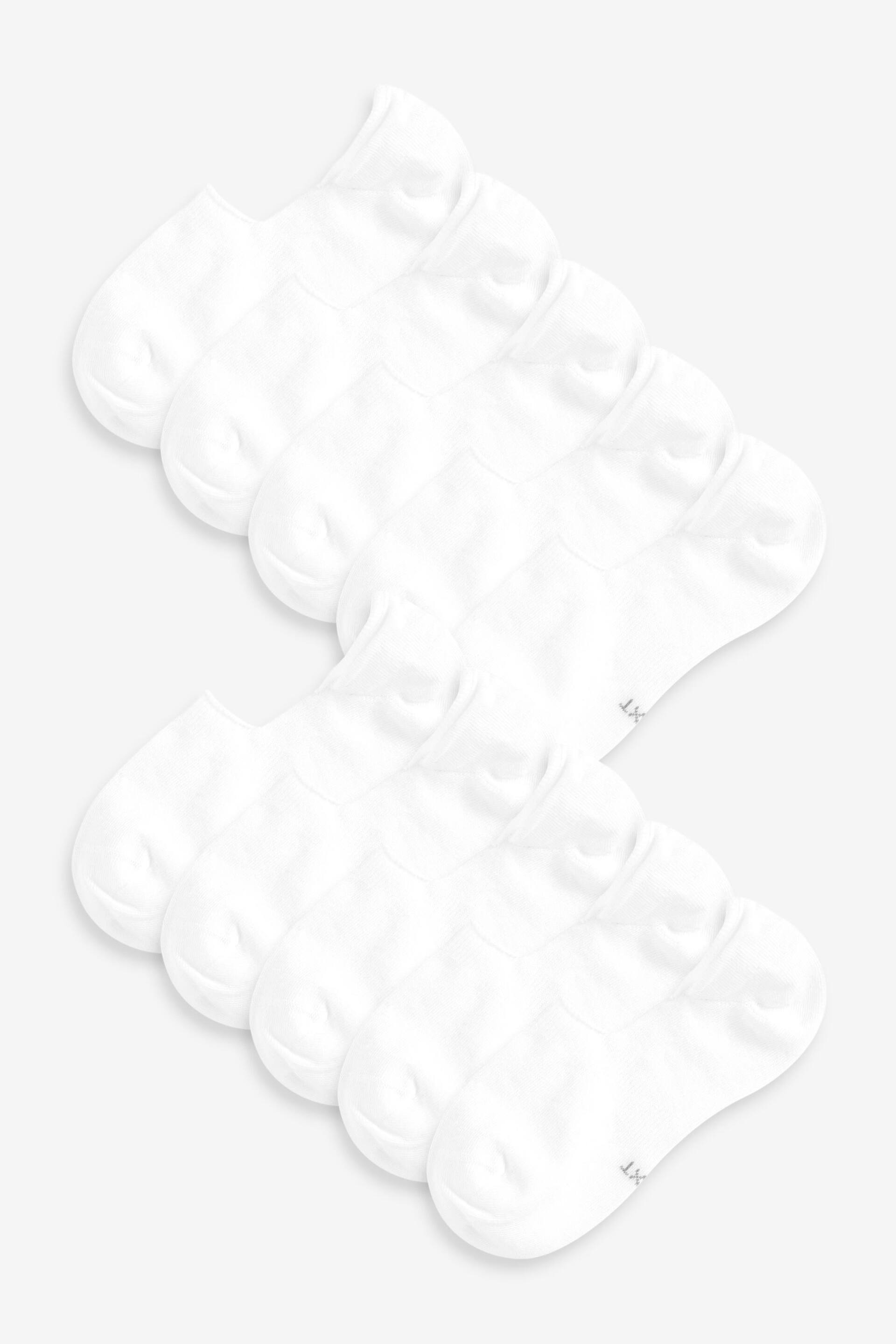 White 10 Pack Invisible Trainers Socks - Image 1 of 3