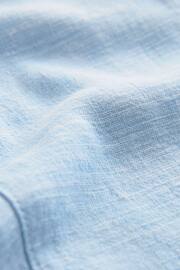 Light Blue Linen Blend Taper Trousers - Image 6 of 6