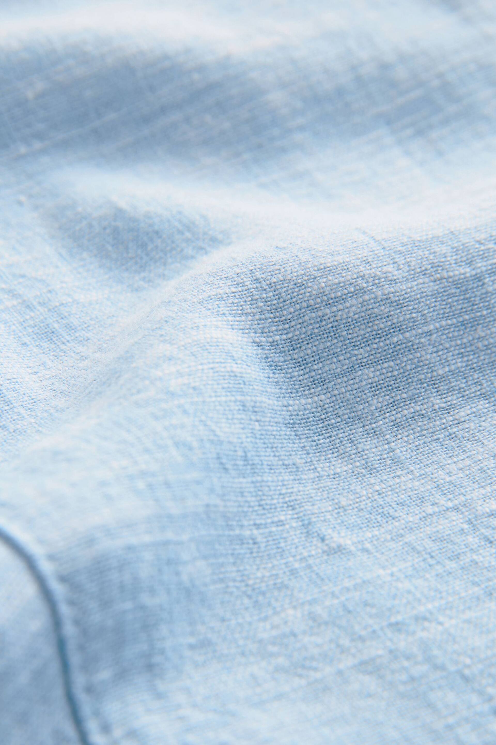 Light Blue Linen Blend Taper Trousers - Image 6 of 6