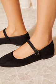 Friends Like These Black Regular Fit Square Toe Mary Jane Ballet Pump Shoes - Image 4 of 4