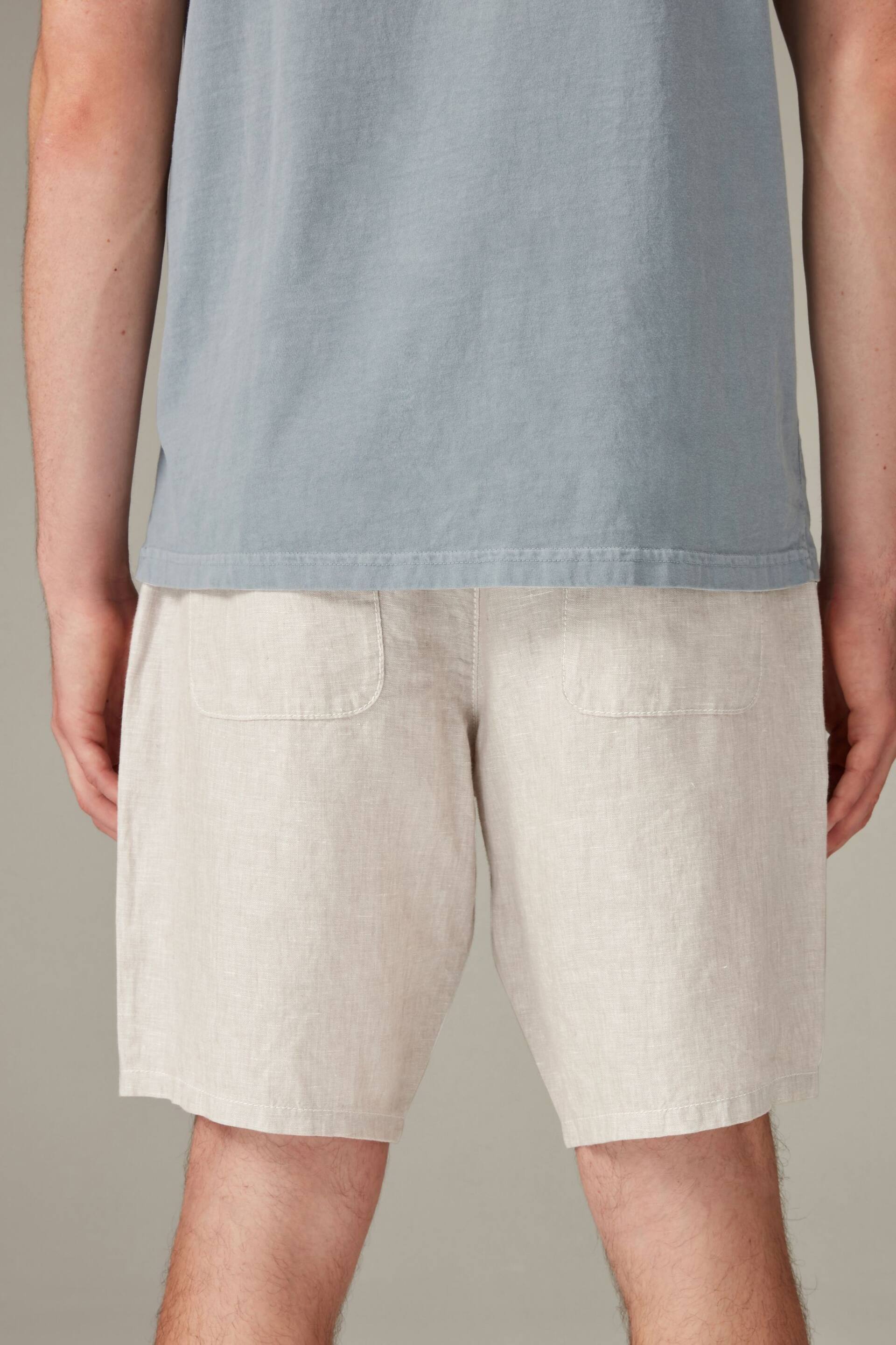 Chalk White Signature Linen Shorts - Image 3 of 10