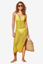 Lipsy Yellow Crochet Knit Maxi Dress - Image 5 of 5