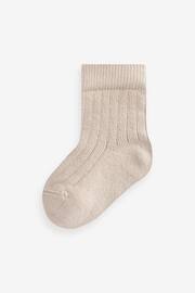 Brown 7 Pack Rib Baby Socks (0mths-2yrs) - Image 4 of 9
