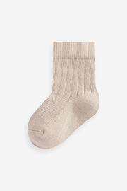 Brown 7 Pack Rib Baby Socks (0mths-2yrs) - Image 7 of 9