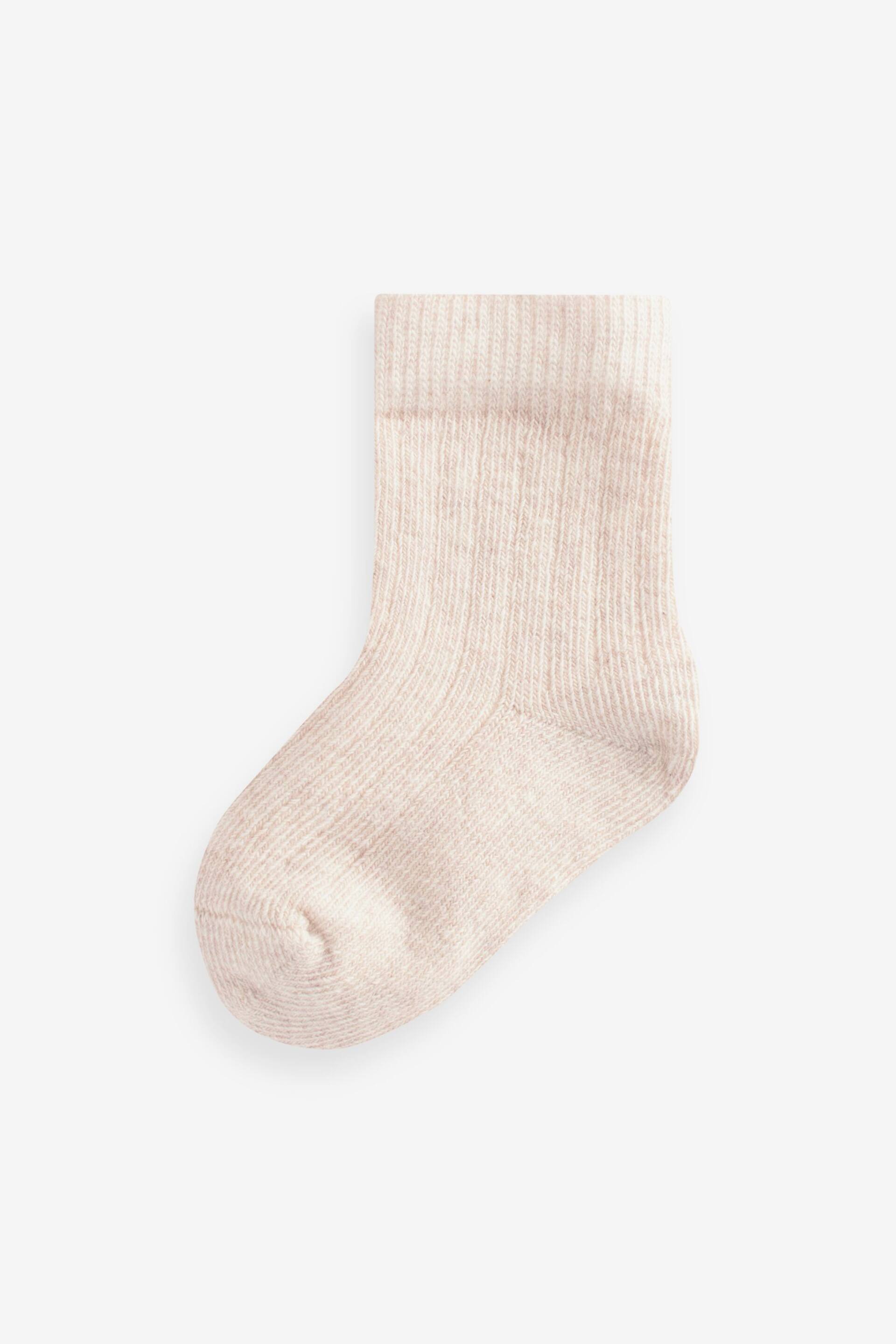 Brown 7 Pack Rib Baby Socks (0mths-2yrs) - Image 8 of 9