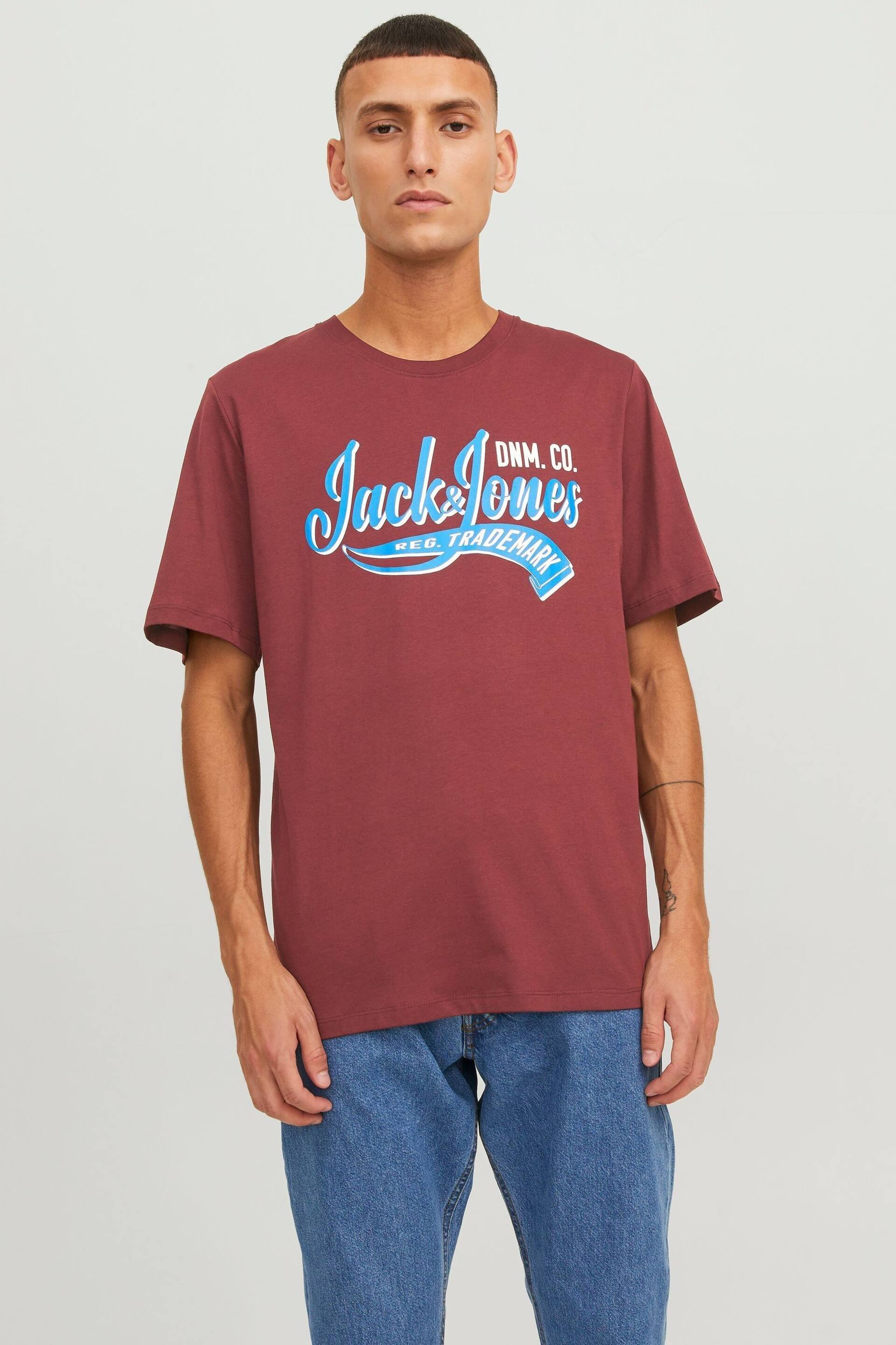 JACK & JONES Red Short Sleeve Logo T-Shirt - Image 1 of 6