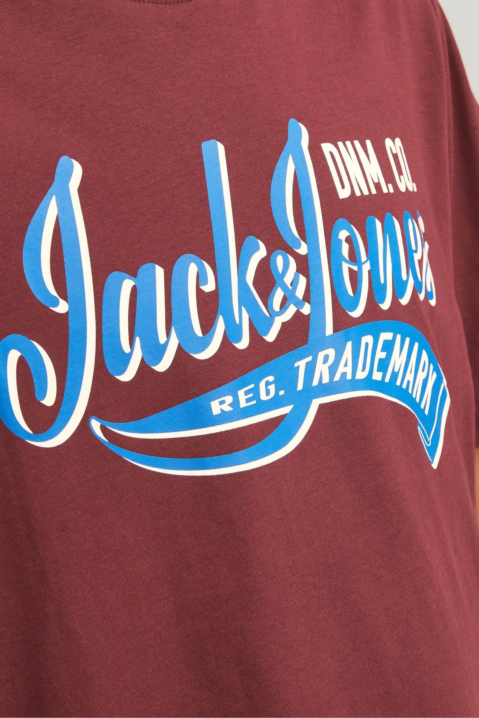 JACK & JONES Red Short Sleeve Logo T-Shirt - Image 6 of 6