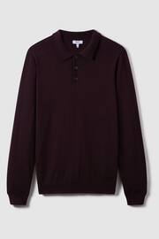 Reiss Bordeaux Trafford Merino Wool Polo Shirt - Image 2 of 7