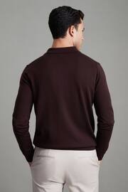 Reiss Bordeaux Trafford Merino Wool Polo Shirt - Image 4 of 7