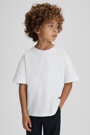 Reiss White Selby Junior Oversized Cotton Crew Neck T-Shirt - Image 6 of 6