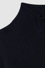 Reiss Navy Blackhall Junior Wool Half-Zip Funnel Neck Jumper - Image 4 of 4