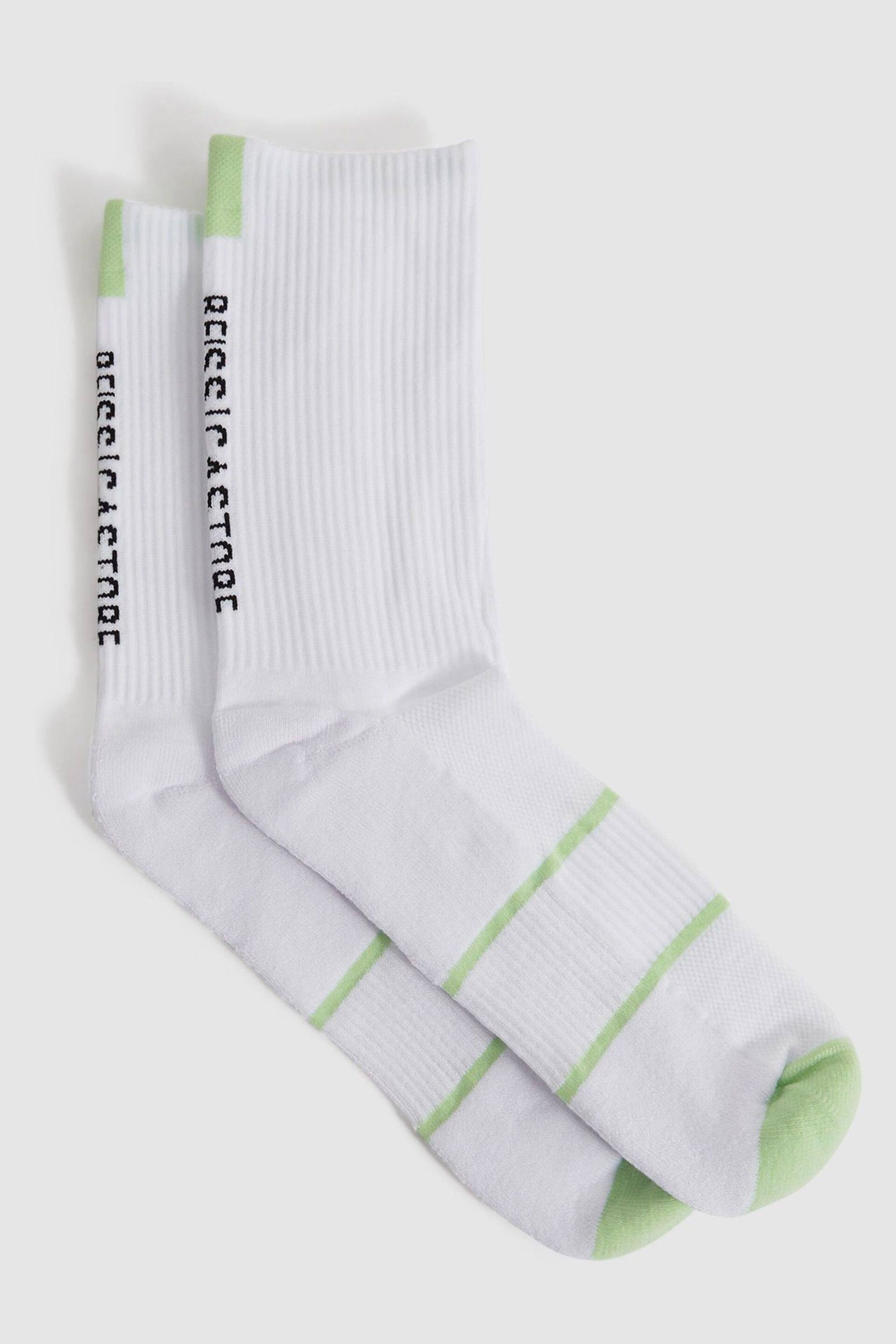 Reiss White Axel Castore Ribbed Crew Cut Socks - Image 1 of 3