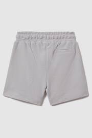 Reiss Silver Hester Junior Textured Cotton Drawstring Shorts - Image 2 of 3