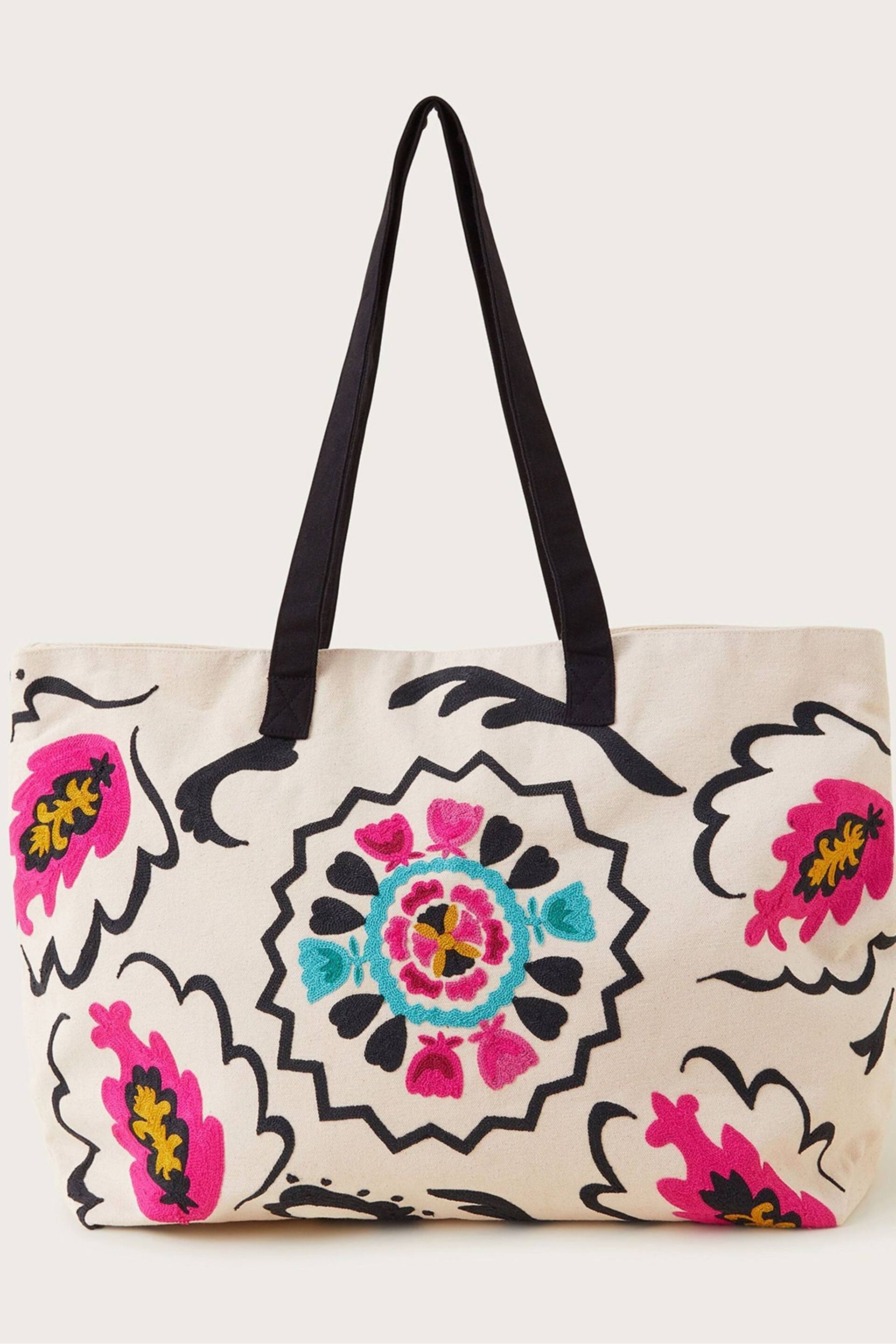 Monsoon Pink Embroidered Beach Bag - Image 2 of 4
