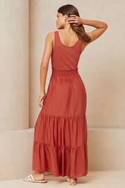 Lipsy Rust Hybrid Shirred Waist Summer Holiday Maxi Dress - Image 2 of 4