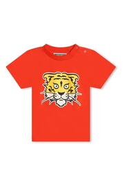 KENZO KIDS Baby Red Tiger Varisty Logo Print Short Sleeve Top and Shorts Set - Image 2 of 5