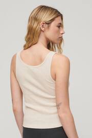 SUPERDRY Nude Athletic Essential Ribbed Vest Top - Image 2 of 3