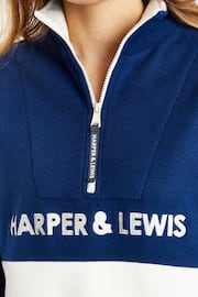 Harper & Lewis Dark Blue Harper & Lewis Blue Berkley 1/4 Zip Polar Fleece - Image 5 of 6