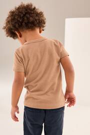 Tan Brown Short Sleeve Henley Neck T-Shirt (3mths-7yrs) - Image 3 of 7