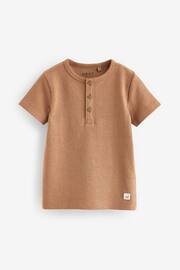 Tan Brown Short Sleeve Henley Neck T-Shirt (3mths-7yrs) - Image 5 of 7