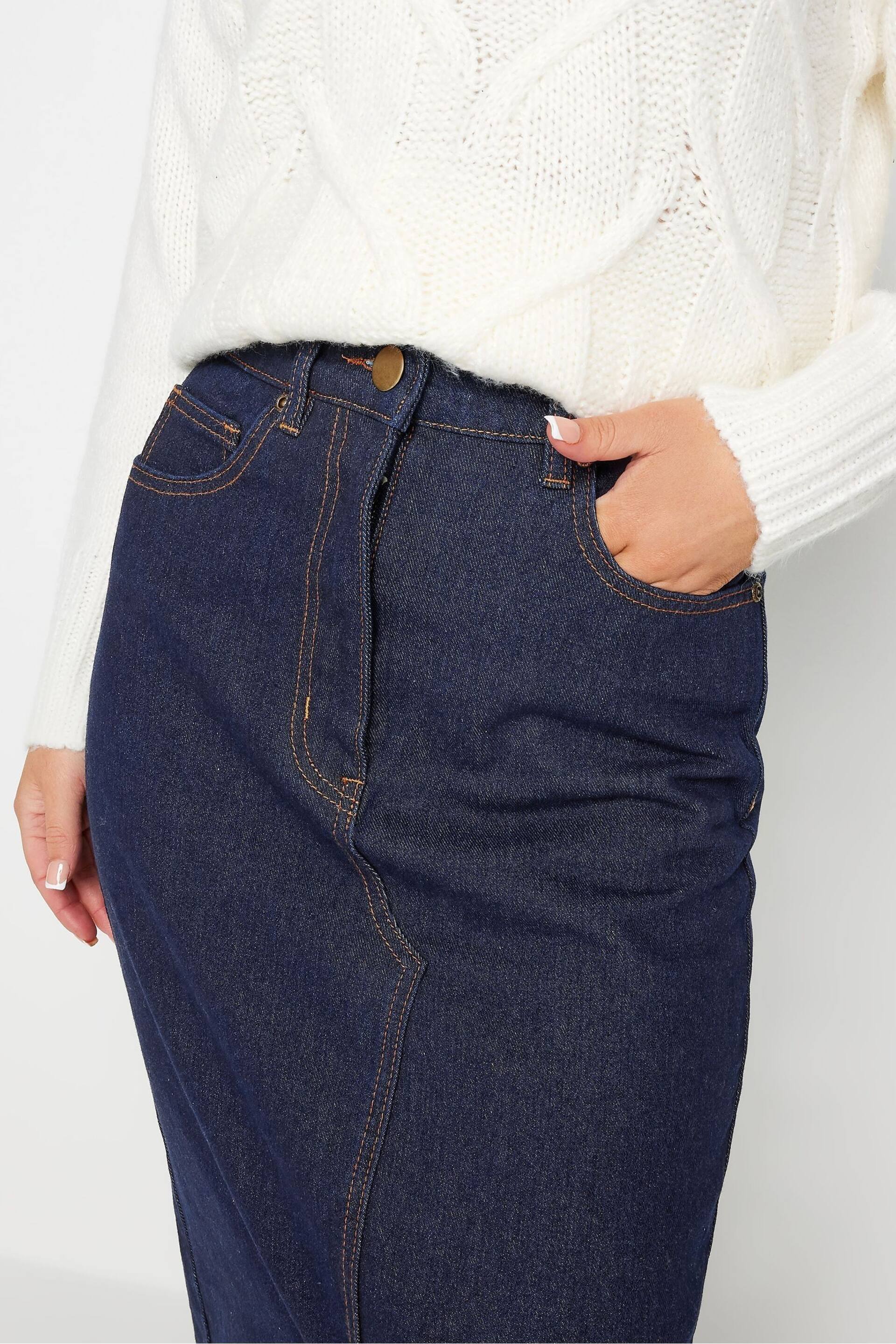 PixieGirl Petite Blue Denim Midi Skirt - Image 4 of 4