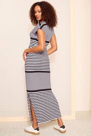Friends Like These Black/White Straight T-Shirt Maxi Dress With Belt - Image 4 of 4