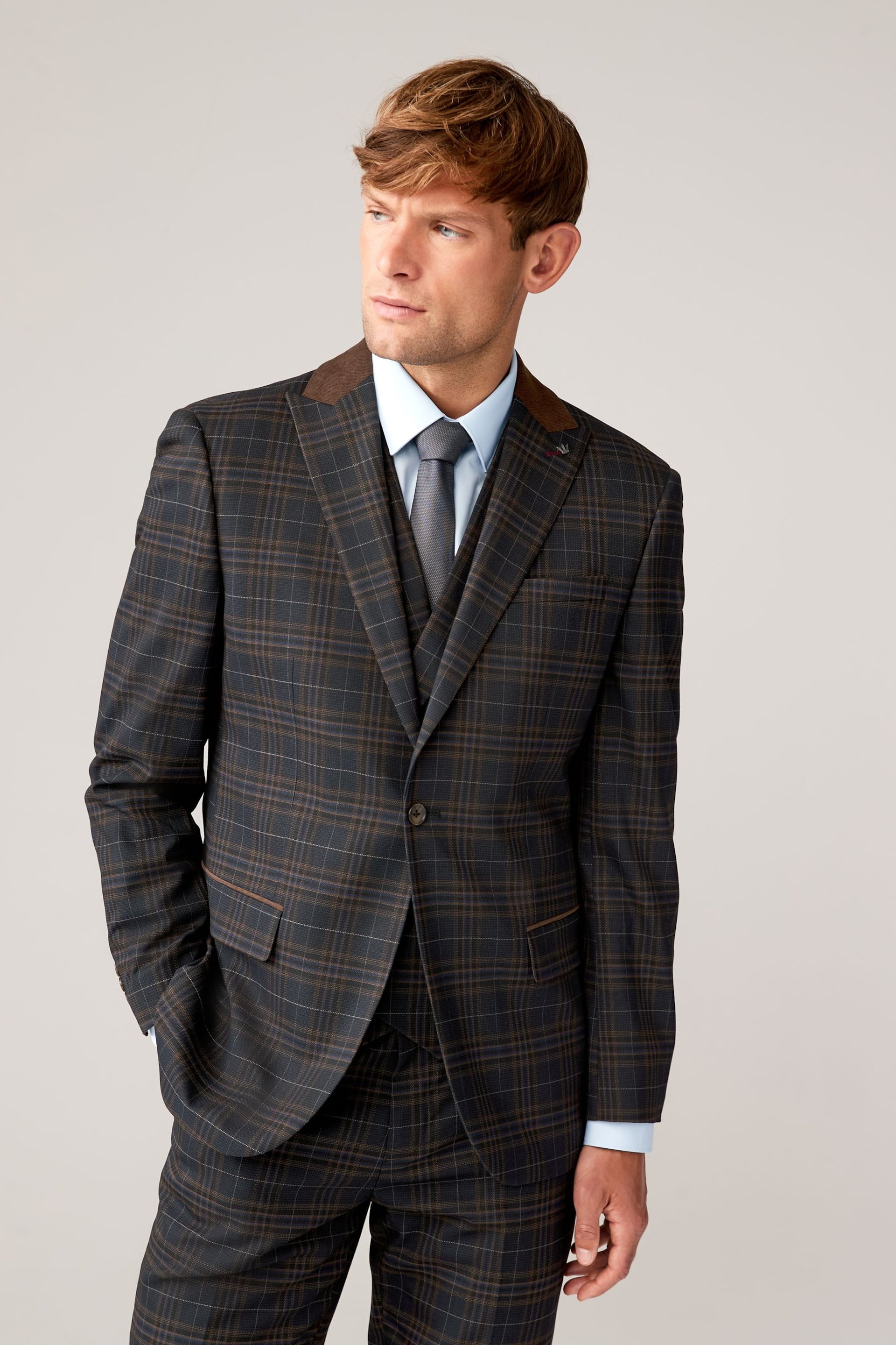 Navy Tailored Fit Jacket - Image 1 of 11