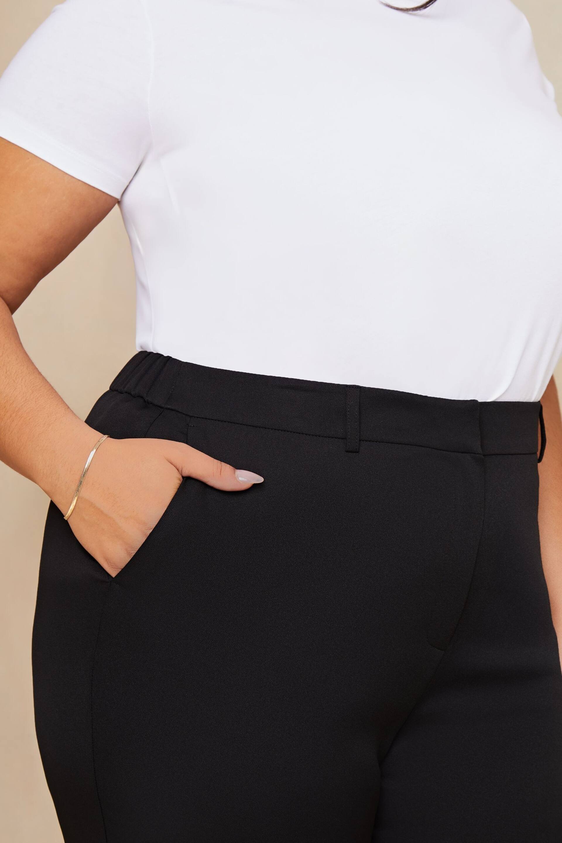 Lipsy Black Curve Tailored Tapered Smart Trousers - Image 4 of 4
