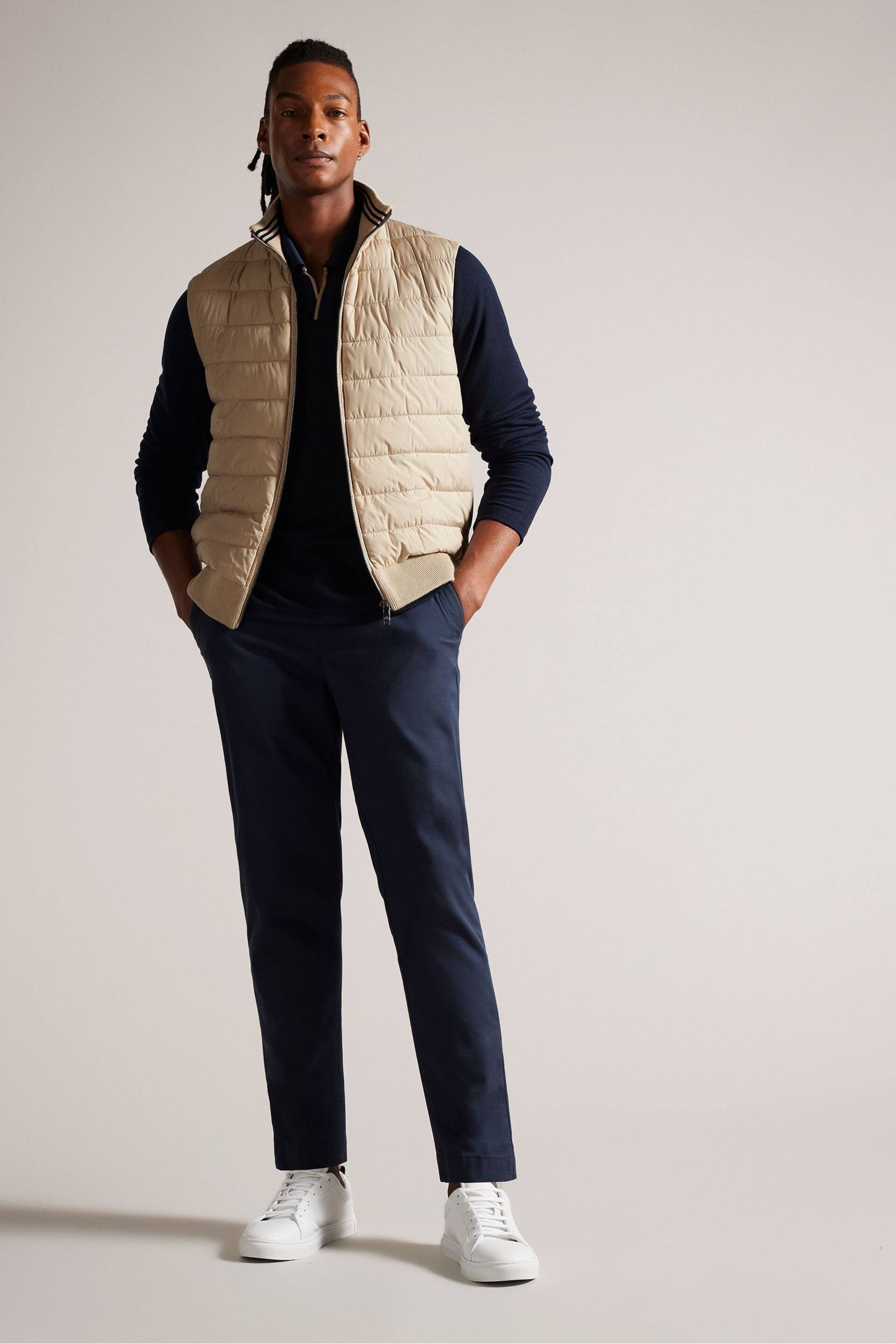 Ted Baker Natural Dejas Wadded Funnel Neck Gilet - Image 3 of 6