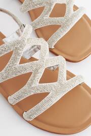 White Regular/Wide Fit Forever Comfort® Beaded Slingback Sandals - Image 5 of 6