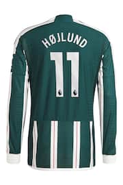 adidas Green Manchester United EPL Away Authentic Shirt 2023-24 - Hojlund 11 - Image 2 of 2