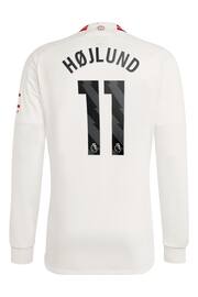 adidas White Manchester United EPL Third Shirt 2023-24 - Hojlund 11 - Image 3 of 3