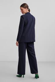 PIECES Blue Pinstripe Relaxed Fit Stretch Blazer - Image 3 of 6