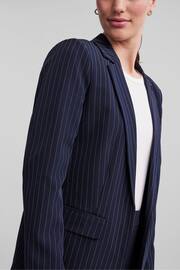 PIECES Blue Pinstripe Relaxed Fit Stretch Blazer - Image 5 of 6
