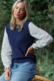 FatFace Blue Winona 2-In-1 Knitted Jumper - Image 1 of 5