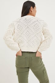 FatFace Natural Anna Bobble Stitch Cardigan - Image 2 of 4